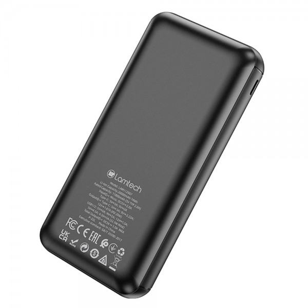 LAMTECH POWERBANK 20000MAH QC3,0+PD20W BLACK