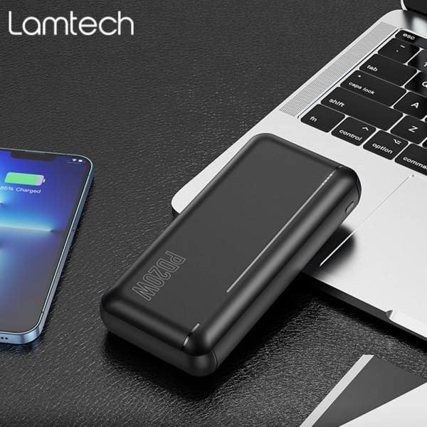 LAMTECH POWERBANK 20000MAH QC3,0+PD20W BLACK