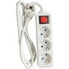 LAMTECH POWER STRIP WITH SWITCH 3 OUTLETS WHITE 3M