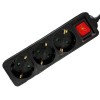 LAMTECH POWER STRIP WITH SWITCH 3 OUTLETS BLACK 3M