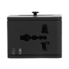 LAMTECH UNIVERSAL TRAVEL ADAPTER WITH 2 USB PORTS AC 6A BLACK