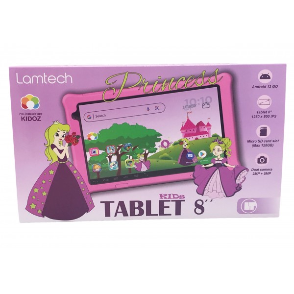 LAMTECH KID TABLET 8'  4GB+64GB ANDROID 12 GO PRINCESS