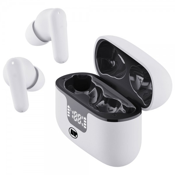 LAMTECH BT5.3 EARBUDS ANC & 4MIC ENC WITH LED CHARGING CASE WHITE