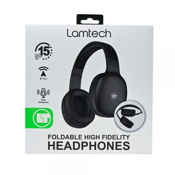 LAMTECH BT5.3 FOLDABLE HIGH FIDELITY HEADPHONES BLACK