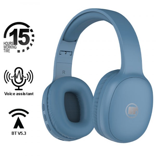 LAMTECH BT5.3 FOLDABLE HIGH FIDELITY HEADPHONES BLUE