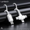 LAMTECH 3 IN 1 CHARGING TYPE-C CABLE TO TYPE-C/LIGHTNING/MICRO USB 1M WHITE