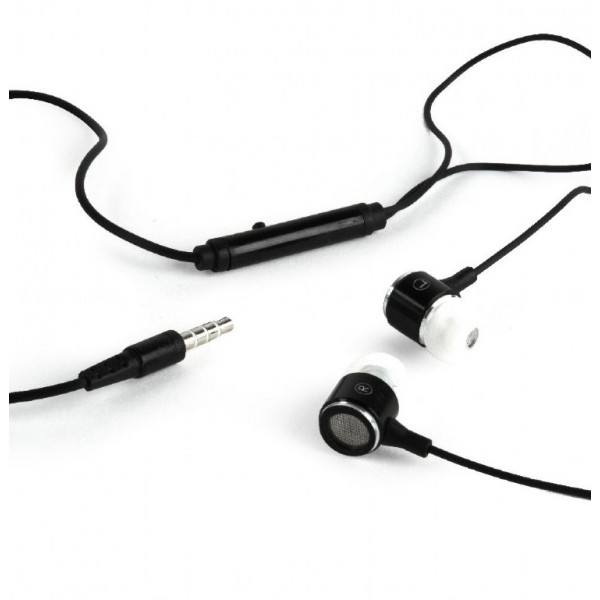 GEMBIRD METAL EARPHONES WITH MICROPHONE BLACK