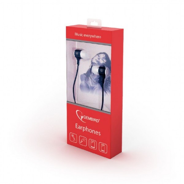 GEMBIRD METAL EARPHONES WITH MICROPHONE BLACK