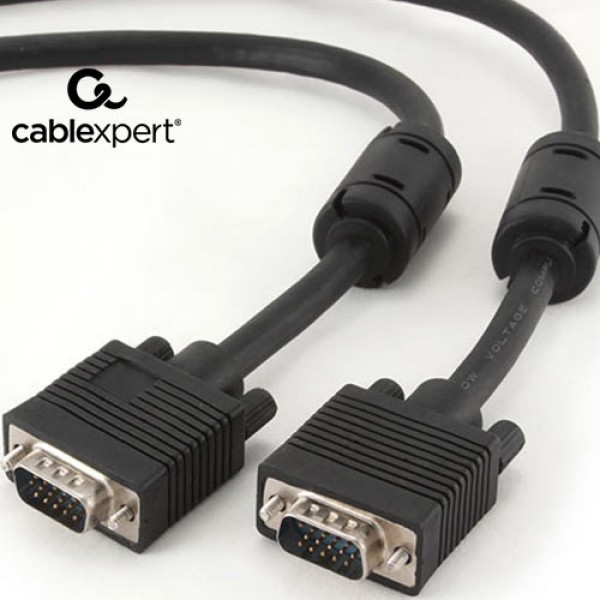 CABLEXPERT PREMIUM VGA HD 15M/HD15M DUAL SHIELDED W/2 X FERRITE CORE 10M