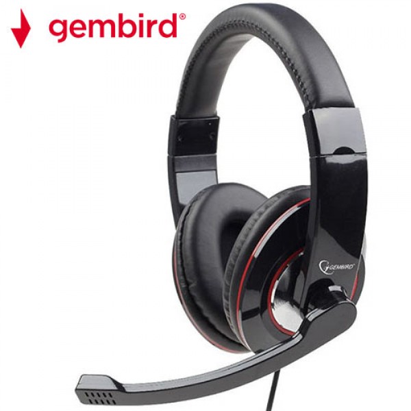 GEMBIRD STEREO HEADSET GLOSSY BLACK