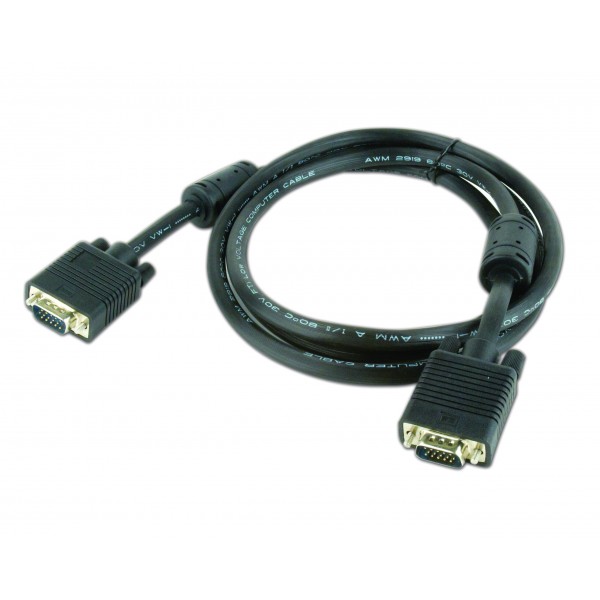 CABLEXPERT PREMIUM VGA HD15M/HD15M DUAL-SHIELDED W/2 FERRITE CORE 1.8M CABLE