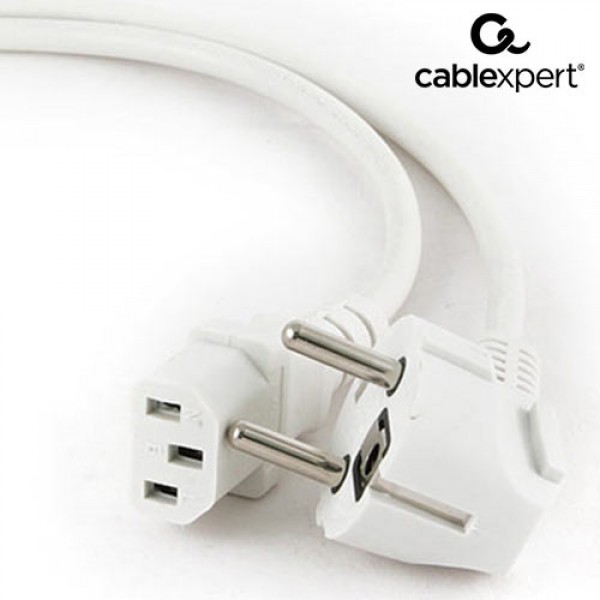 CABLEXPERT POWER CORD C13 VDE APPROVED WHITE 1,8m