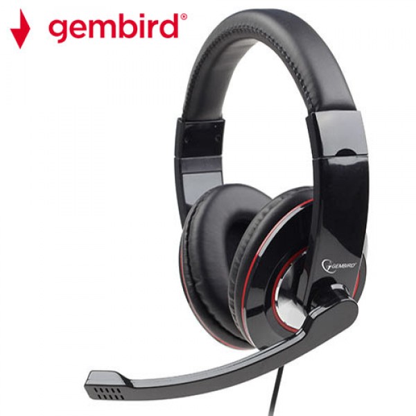 GEMBIRD USB STEREO HEADSET GLOSSY BLACK