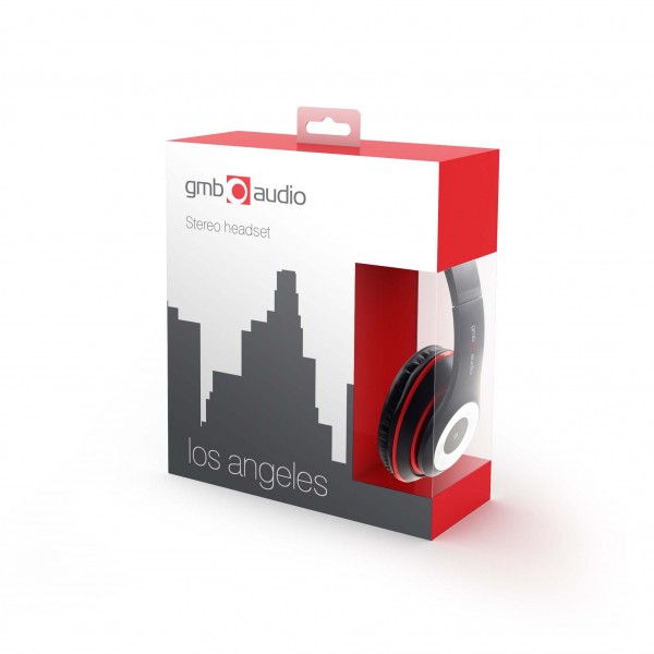 GEMBIRD STEREO HEADSET WITH MIC LOS ANGELES BLACK