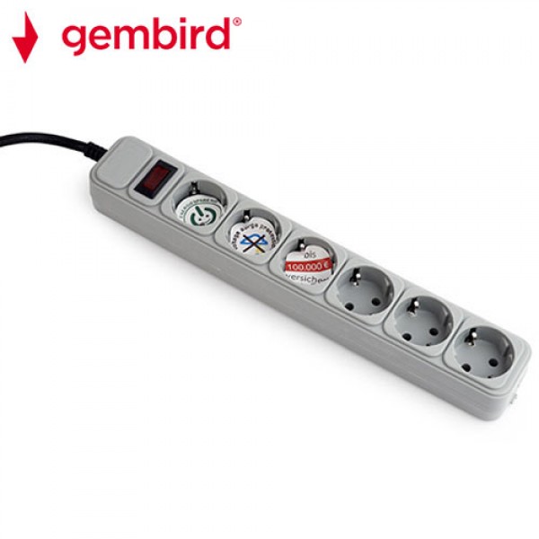 GEMBIRD SURGE PROTECTOR 6 SOCKETS 1,8m