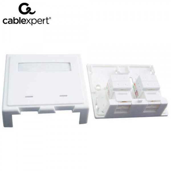 CABLEXPERT TWO JACKS SYRFACE MOUNT BOX WITH CAT5e KEYSTONE JACKS