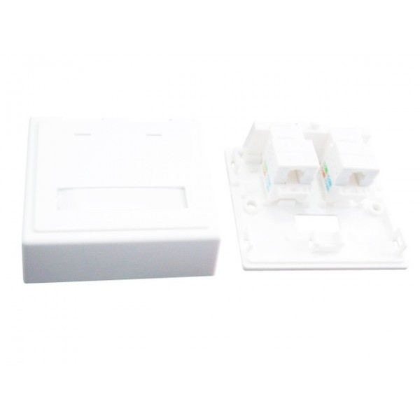 CABLEXPERT TWO JACKS SYRFACE MOUNT BOX WITH CAT5e KEYSTONE JACKS