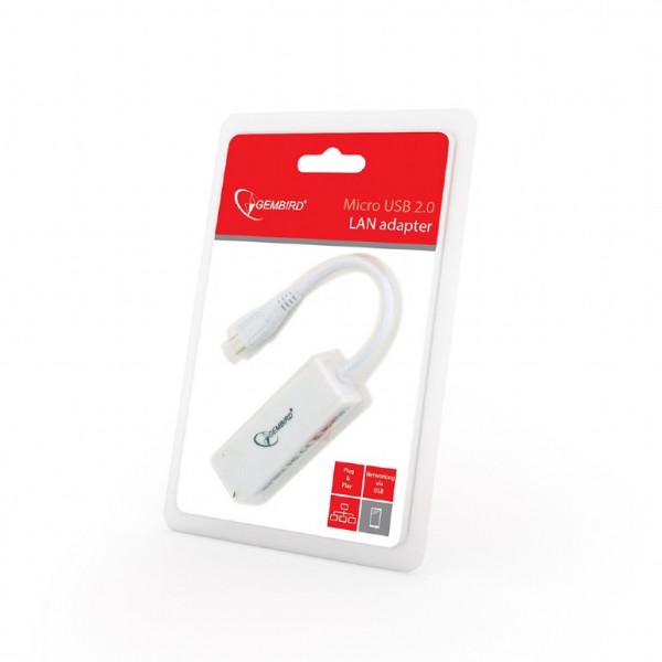 GEMBIRD MICRO USB 2,0 LAN ADAPTER FOR MOBILE DEVICES