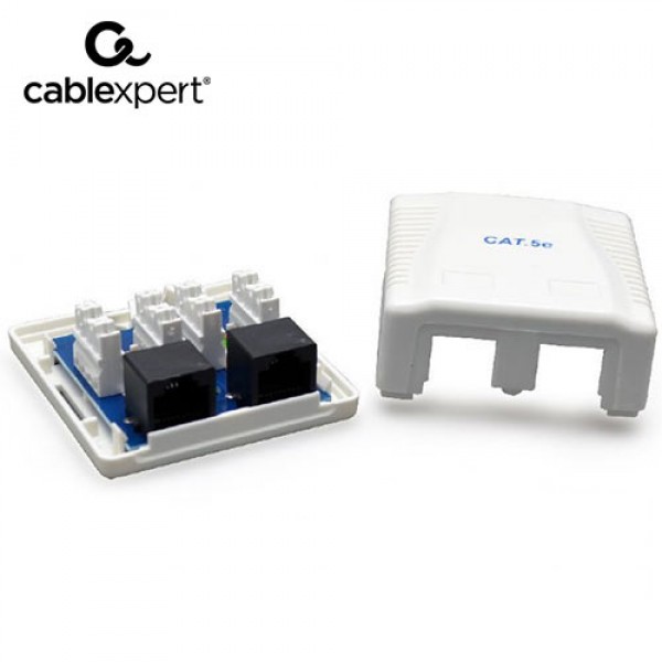 CABLEXPERT CAT5E UTP 2-PORT SURFACE MOUNT BOX