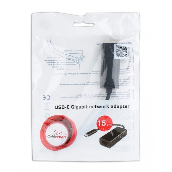 CABLEXPERT USB-C GIGABIT NETWORK ADAPTER BLACK