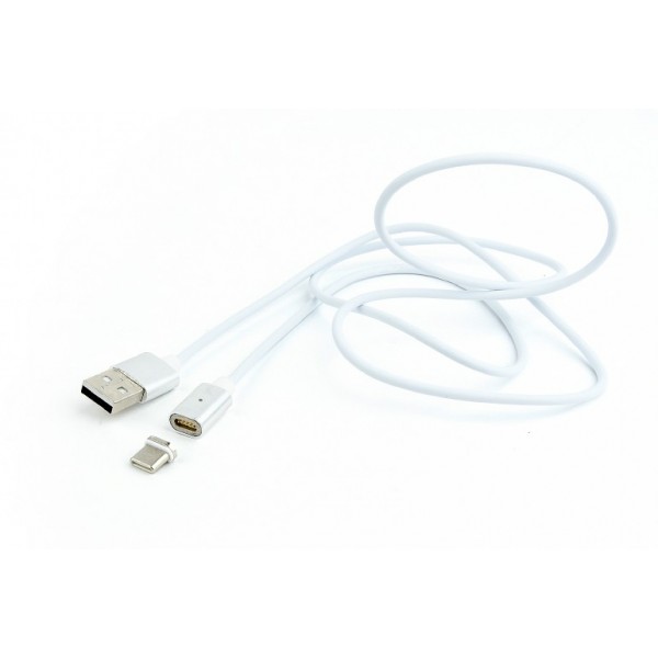 CABLEXPERT 3-in-1 MAGNETIC CABLE 1M TYPE-C - MICRO USB - LIGHTNING RETAIL PACK SILVER