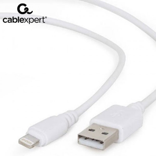 CABLEXPERT USB TO LIGHTNING SYNC AND CHARGING CABLE WHITE 1M