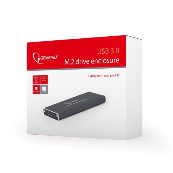 GEMBIRD M2 DRIVE USB3.0 ENCLOSURE BLACK