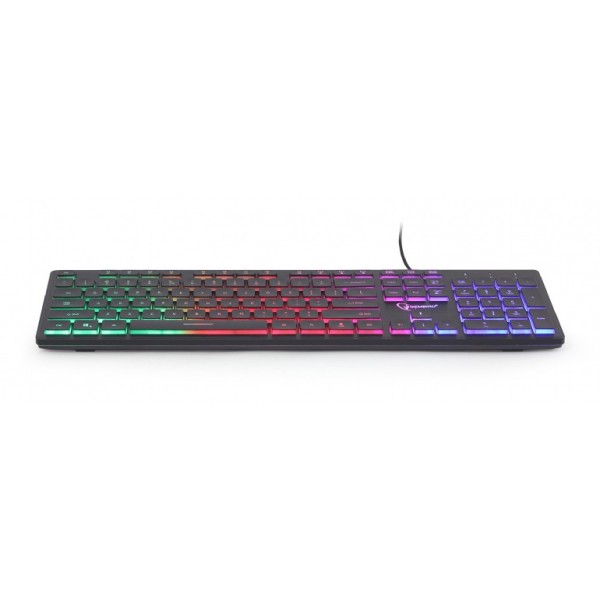 GEMBIRD RAINBOW BACKLIGHT MULTIMEDIA KEYBOARD BLACK