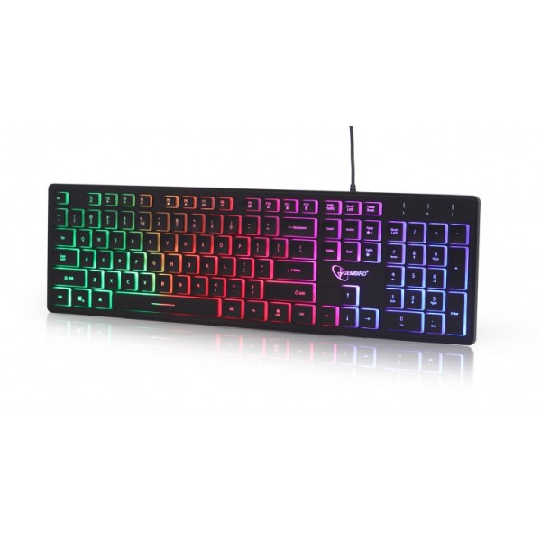 GEMBIRD RAINBOW BACKLIGHT MULTIMEDIA KEYBOARD BLACK