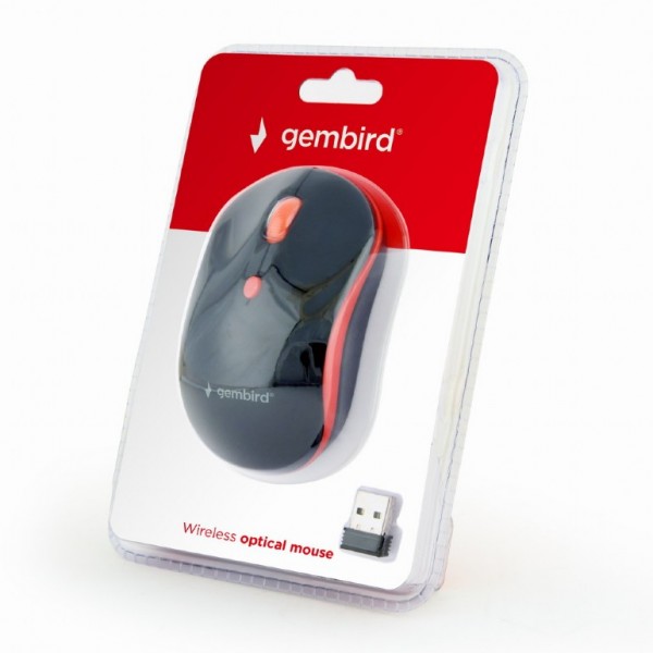 GEMBIRD WIRELESS OPTICAL MOUSE BLACK/RED