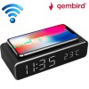 GEMBIRD DIGITAL ALARM CLOCK WITH WIRELESS CHARGING FUNCTION BLACK