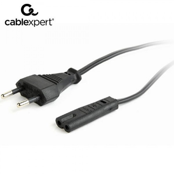 CABLEXPERT POWER CORD EU INPUT 2PIN PLUG BLACK 1,8M