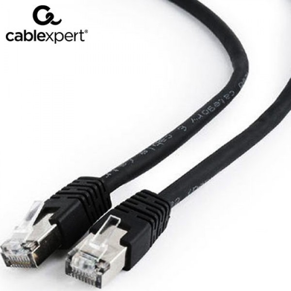 CABLEXPERT FTP CAT6 PATCH CORD BLACK SHIELDED 0,5M