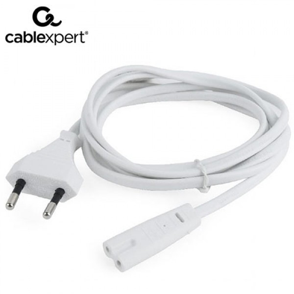 CABLEXPERT POWER CORD EU INPUT 2PIN PLUG WHITE 1,8M