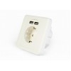 ENERGENIE AC WALL SOCKET WITH 2 PORT USB CHARGER 2,4A WHITE