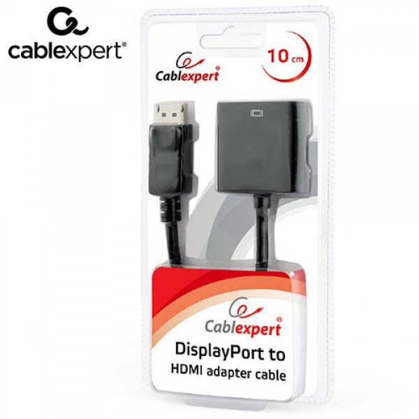 CABLEXPERT DISPLAYPORT TO HDMI ADAPTER CABLE BLACK RETAIL PACK