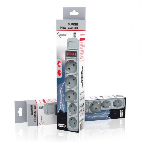 GEMBIRD SURGE PROTECTOR 5 SOCKETS 3M