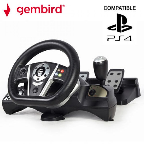 GEMBIRD VIBRATION RACING WHEEL WITH PEDALS (PC/PS3/PS4/SWITCH)