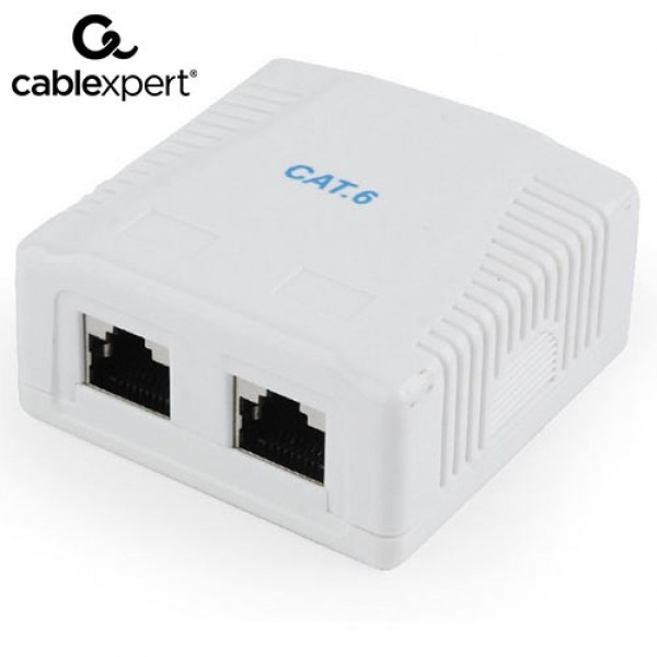 CABLEXPERT CAT6 FTP 2-PORT SURFACE MOUNT BOX