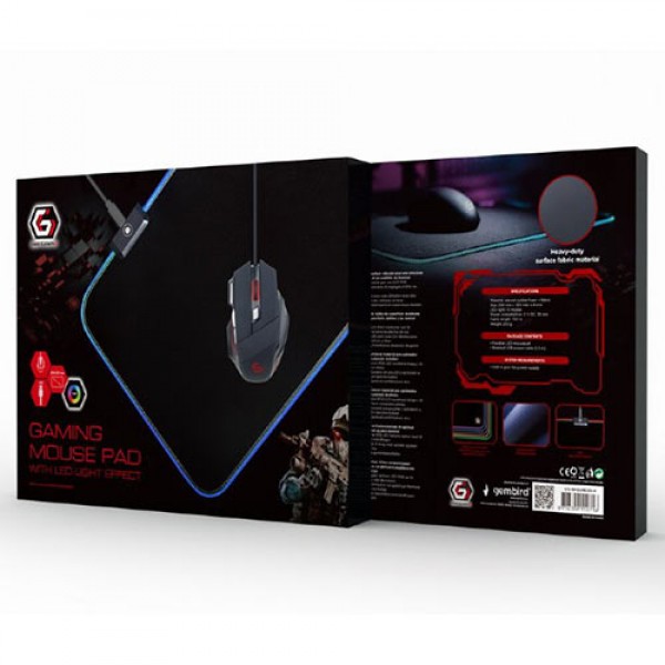 GEMBIRD GAMING MOUSE PAD WITH LED LIGHT FX LARGE 250 x 350