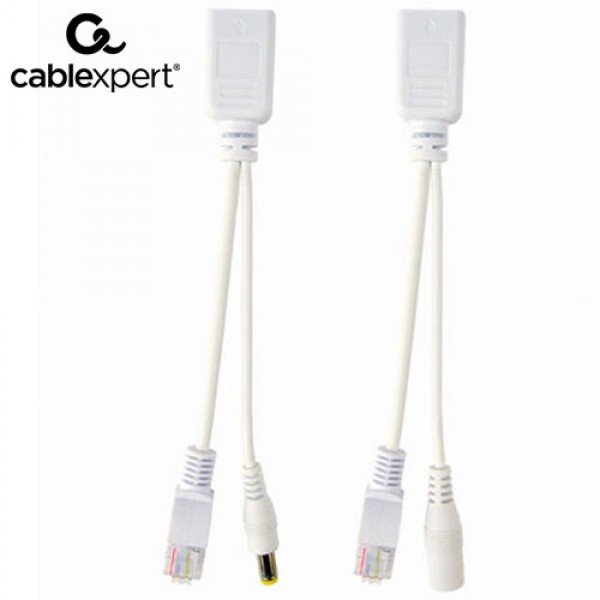 CABLEXPERT UTP PASSIVE PoE ADAPTER KIT, 0.15M WHITE