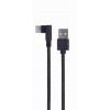 CABLEXPERT ANGLED USB TYPE-C CHARGING & DATA CABLE 0.2M BLACK