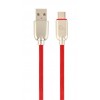 CABLEXPERT PREMIUM RUBBER TYPE-C USB CHARGING AND DATA CABLE 1M RED RETAIL PACK