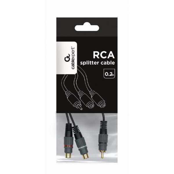 CABLEXPERT PREMIUM RCA (M) TO 2x RCA (F) SPLITTER CABLE 0.2M