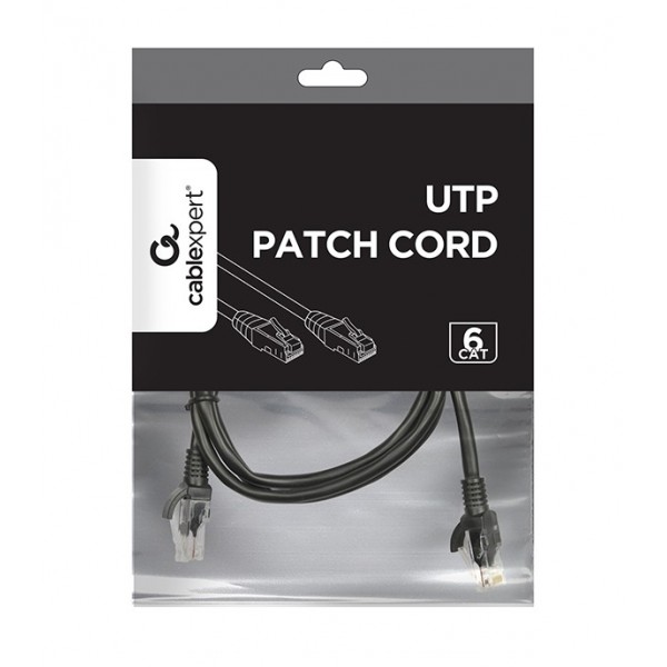 CABLEXPERT UTP CAT6 PATCH CORD 1M BLACK