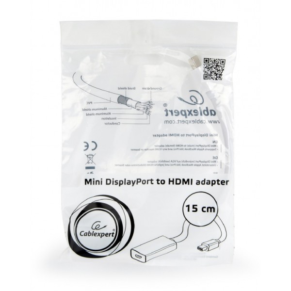 CABLEXPERT MINI DISPLAYPORT TO HDMI ADAPTER CABLE WHITE