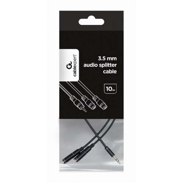 CABLEXPERT 3,5MM AUDIO SPLITTER CABLE 10CM BLACK