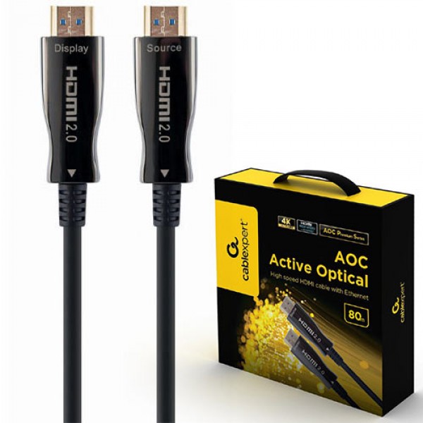 CABLEXPERT ACTIVE OPTICAL HIGH SPEED 4K HDMI CABLE WITH ETHERNET 80M