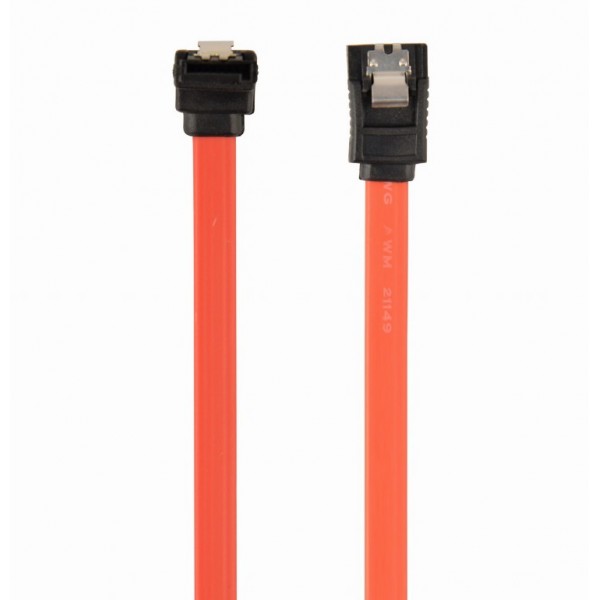 CABLEXPERT SERIAL ATA III 30CM DATA CABLE WITH 90 DEGREE BENT CONNECTOR METAL CLIPS BULK