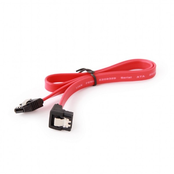 CABLEXPERT SERIAL ATA III 30CM DATA CABLE WITH 90 DEGREE BENT CONNECTOR METAL CLIPS BULK